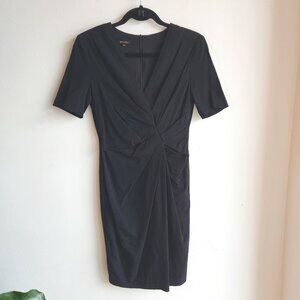 Escada Black Midi Sheath Dress with Ruched Front - US 4 (XS)